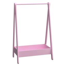 Kids Wooden Hanging Clothes Rail - 99x64.5x42cm Pink 1