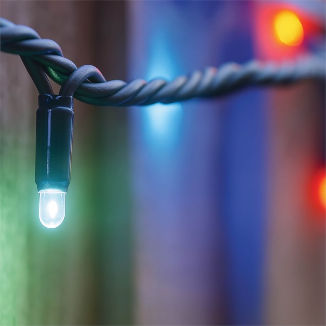 Led String Lights Black Rubber RGBY Flash 5M