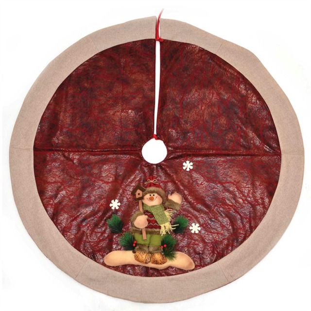 Deluxe Christmas Tree Skirt Base Cover with 3D Handmade Xmas Width 122cm Perfect for 5ft-8ft Holiday Home Decorations Snowman