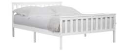 5ft King Size White painted wood wooden bed frame, pine wood painted in white bedstead White King