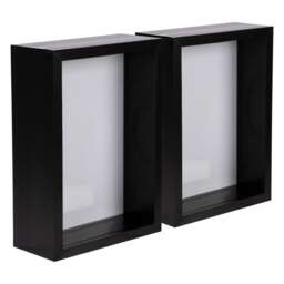"Nicola Spring 5 x 7"" Deep Photo Frames - Black - 3D Deep Box Picture Frame Portrait Display Case (20 x 15cm) - Set of 2"