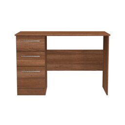 Carlton 3 Drawer Desk in Noche Walnut (Ready Assembled) Brown Noche Walnut
