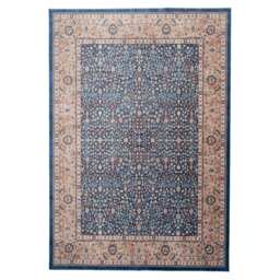 Blue Beige Low Pile Traditional Persian Velvet Texture Area Rug 160cm x 230cm
