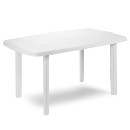 Plastic Large Outdoor Dining Garden Table White 1