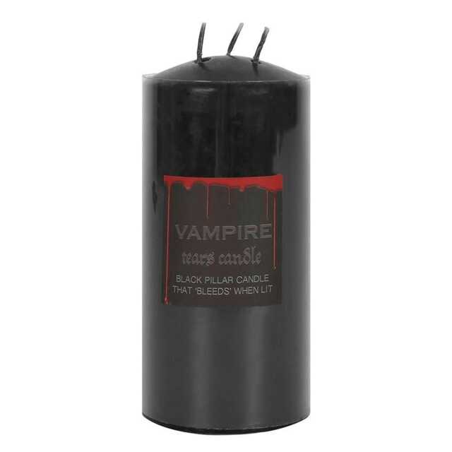 Something Different Vampire Tears Pillar Candle - Black - 15cm x 7cm x 7cm