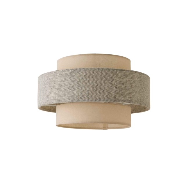 ValueLights Weaver Cream Grey Ceiling Pendant Light Shade and Bulb