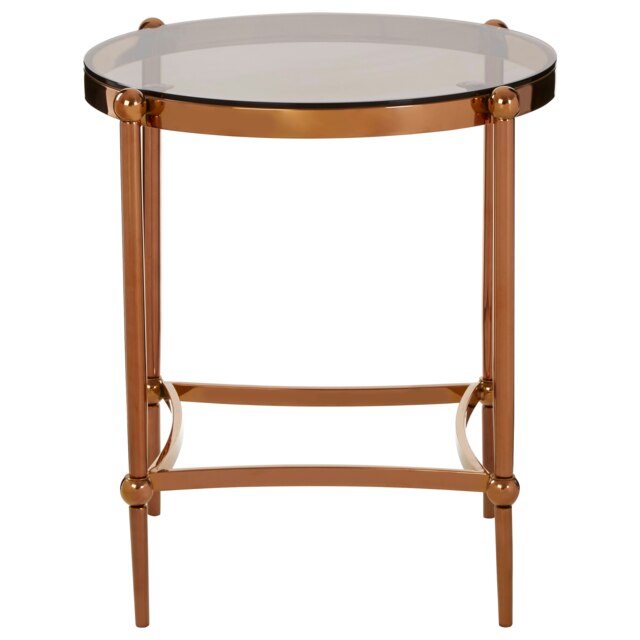 Interiors By Premier Elegant Side Table, Durable Side Table By Couch For Livingroom, Stainless Steel Small Lounge Table Brown