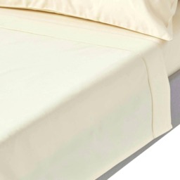 Homescapes Cream Egyptian Cotton Flat Sheet 1000 TC, King Cream King
