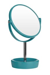 Turquoise Plastic Swivel Table Mirror Blue