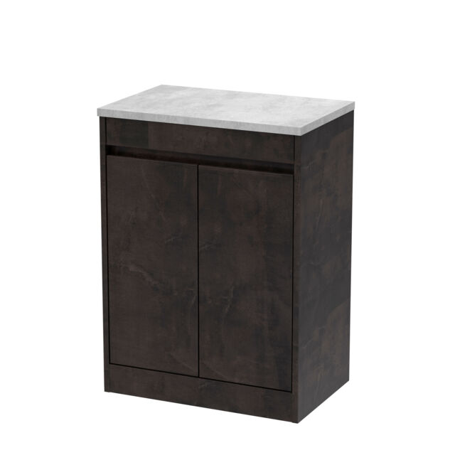 Balterley Chartley 2 Door Vanity Unit with Bellato Worktop, 600mm, Slate