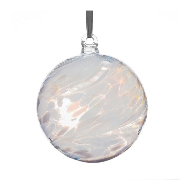 Sienna Glass Hanging Ornament 10cm Friendship Ball - Wedding Anniversary 60th - Diamond
