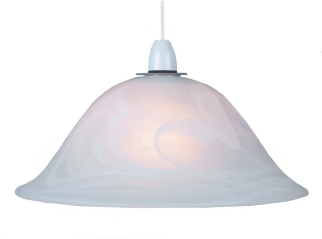 White Alabaster Glass Easy Fit Pendant Shade or Floor Lamp Shade White White 1