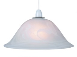 White Alabaster Glass Easy Fit Pendant Shade or Floor Lamp Shade White White 1