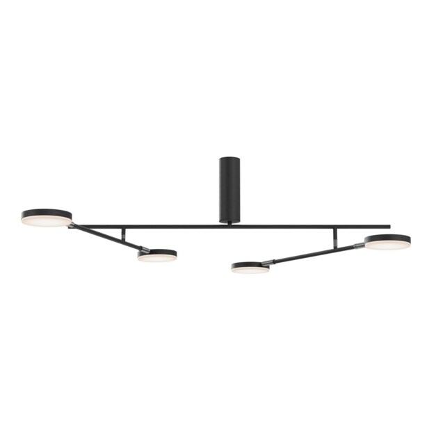 Fad Modern 2 Arm Bar Integrated LED Semi Flush Ceiling Light Black 3000K 1450lm