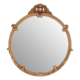 Tina Gold Finish Round Acanthus Leaf Wall Mirror Gold