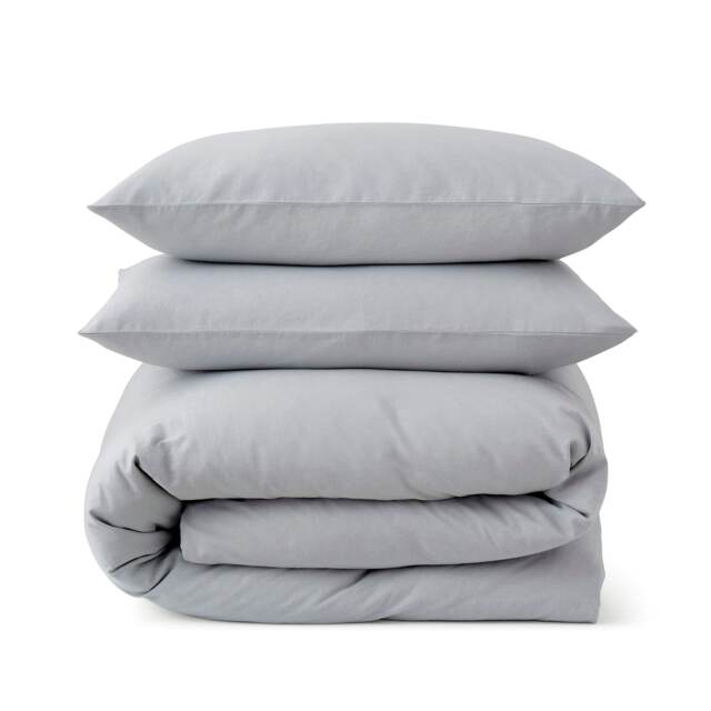 Touch Of Linen - Ice Blue - Duvet Cover Set (Includes 2 Pillowcases - 1 For Single) Blue Ice Blue Super King