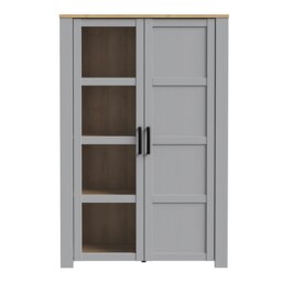Bohol Display Cabinet inc. 2x LED Lights in Riviera Oak/Grey Oak