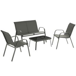 Garden Furniture Set Nora - up to 4 people, textilene fabric, weather-resistant Grey anthracite 70 x 111 x 83 cm 1
