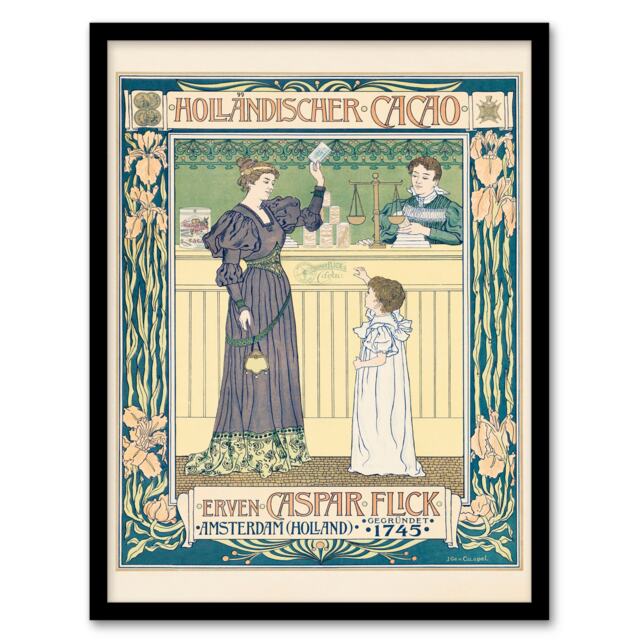 Johann Georg van Caspel Framed Wall Art Hollandischer Cacao Advert Home Décor