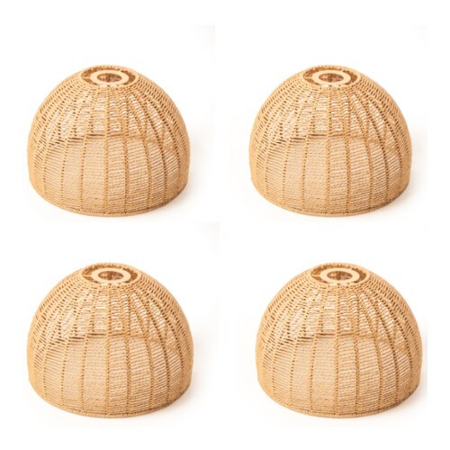 Wicker Ceiling Light Shade Pendant 29cm Brown 4 - Wicker 4 Pack 4