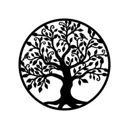 Decortie Tree of Life with Birds Metal Wall Art 45x45cm Black
