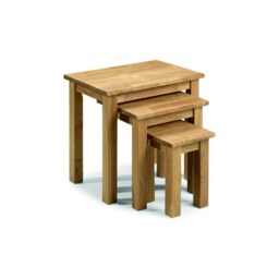 Classic Oiled Oak Nest of Tables Brown Brown