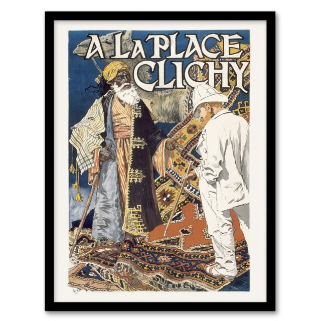 "Place Clichy Vintage Advert Eugene Grasset Framed Wall Art Print 12X16"""