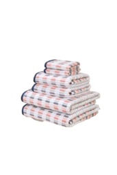 Santa Cruz 6 Piece Cotton Towels Bale Set Striped Soft and Absorbent Pink Bath towel