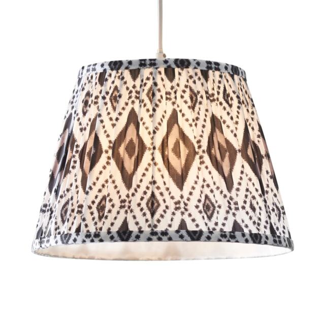 Ikat - Black Abstract 30cm Easy Fit Pendant Shade or Table Lampshade