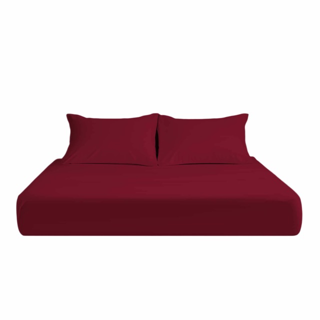 Microfibre Soft Touch Fitted Sheet 25cm Skirt Plain Dyed Bed Linen Red King