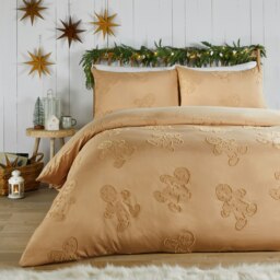 Duvet Day Gingerbread Tufted Soft Touch Single Duvet Set Orange Single 1