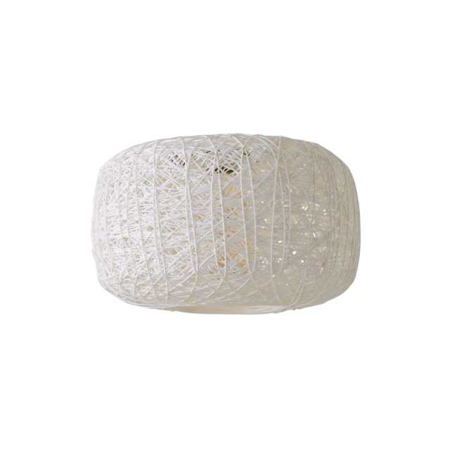ValueLights Bjorn Doughnut White Rattan Twine Pendant Shade White