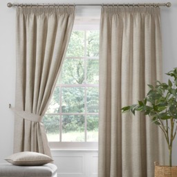 D & D Pembrey Pencil Pleat Curtains Natural