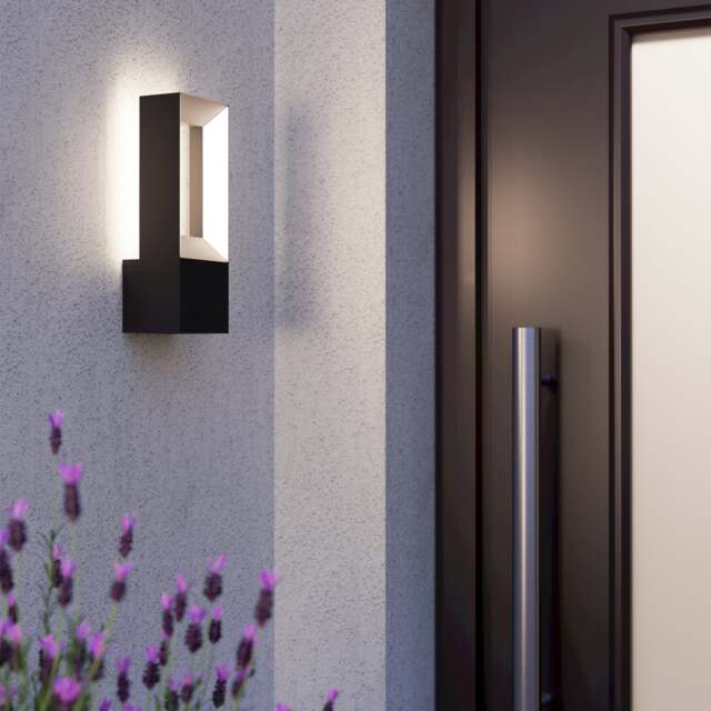 EGLO Riforano LED Black Aluminium & Plastic Outdoor Wall Light