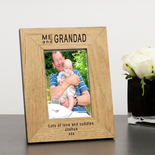 Personalised Me and Grandad Wood Picture Frame 7 x 5 Grandad Gift