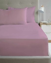 "Percale 10"" Fitted Sheet 180 Thread Count - Lilac - Single"