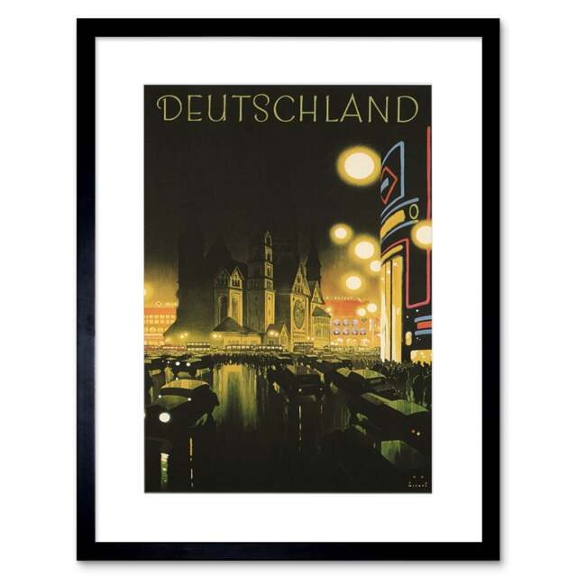 "Berlin Germany Deutschland Travel 9x7"" Black Framed Wall Art Print"