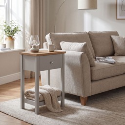 Vida Designs Arlington 1 Drawer Console Table With Shelf, Grey & Oak