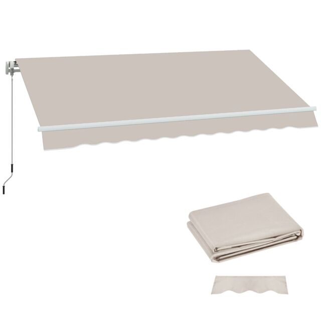 Outsunny Replacement Canopy for 3 x 2.5 m Awning (Fabric Only), Cream White Cream Cream 282L x 250W cm 1