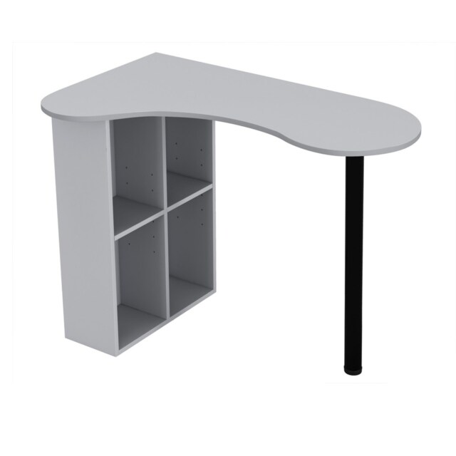 Wooden Computer Corner Desk Bookcase Storage Shelves Organiser Study Workstation Grey Grey 1