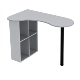 Wooden Computer Corner Desk Bookcase Storage Shelves Organiser Study Workstation Grey Grey 1
