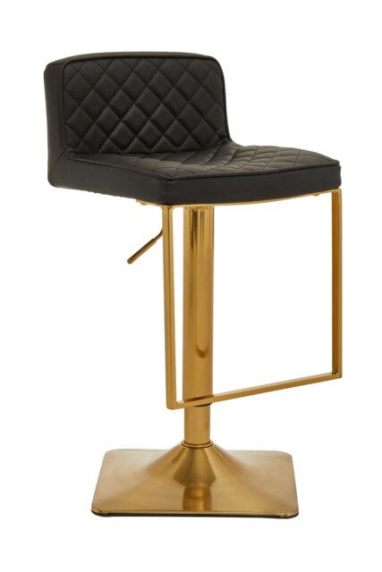 Orsina Baina Black And Gold Bar Stool With Square Base