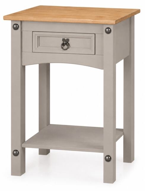 Corona Console Table Grey 1 Drawer Mexican Solid Pine Hall End