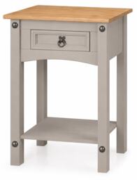 Corona Console Table Grey 1 Drawer Mexican Solid Pine Hall End