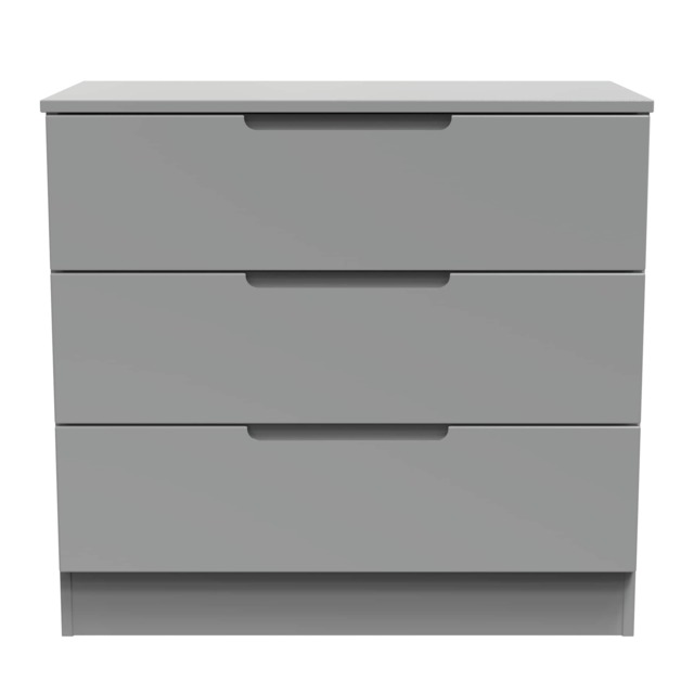 Lucca 3 Drawer Chest of Drawers in Dusk Grey (Ready Assembled) Grey Dusk Grey