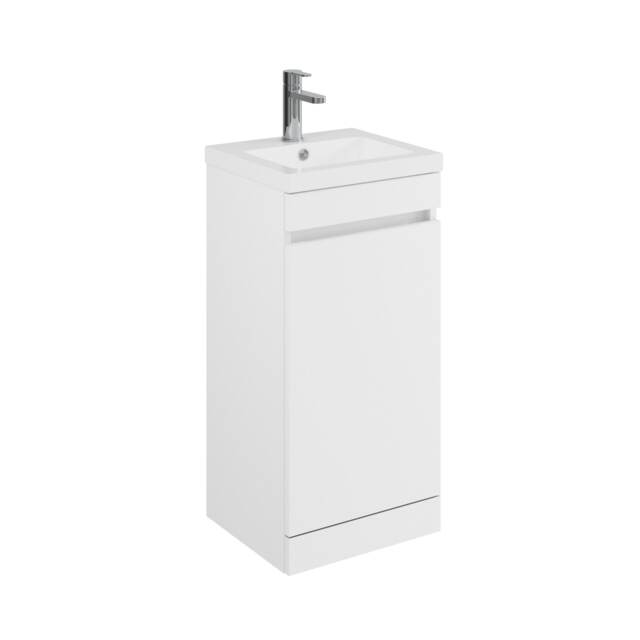 Balterley Floor Standing 1 Door Compact Unit with Polymarble Basin White 800 x 400 x 353mm