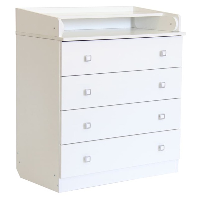 Kidsaw Kudl Kids 4 Drawer Unit 1580 With Changing Board and Storage - White