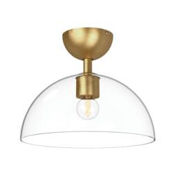 Alora Mood Jude Bowl Semi Flush Ceiling Light Contemporary Brushed Gold 1x E27