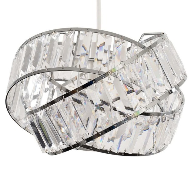 ValueLights Hudson Silver Ceiling Pendant Shade & Bulb