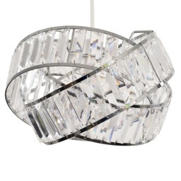 ValueLights Hudson Silver Ceiling Pendant Shade & Bulb